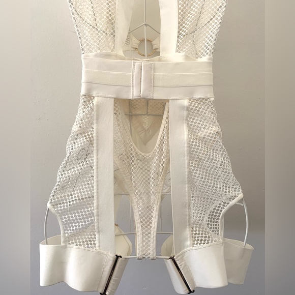 Honey Birdette AXL IVORY Bodysuit + Suspenders Set - Picture 6 of 16